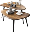 Midcentury Nesting Coffee Table Set of 2, Mid Century Modern Walnut Wood Oval by Suruim