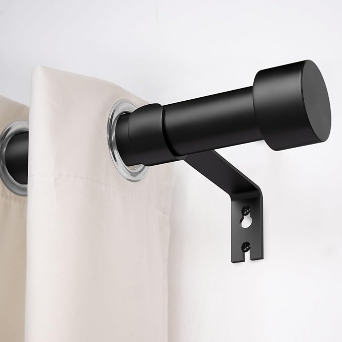 2 Pack Curtain Rods for Windows 66 to 120 Inch, 1 Inch Black Heavy Duty Curtain - Image 4