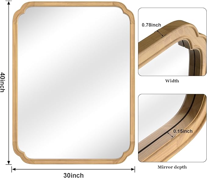 WallBeyond 30" x 40" Rounded Corner Arch Wall Mirror - Image 6