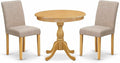 East West Furniture AMAB3-OAK-04 3 Piece Dining Set Contains a Round Kitchen by EastWestFurniture