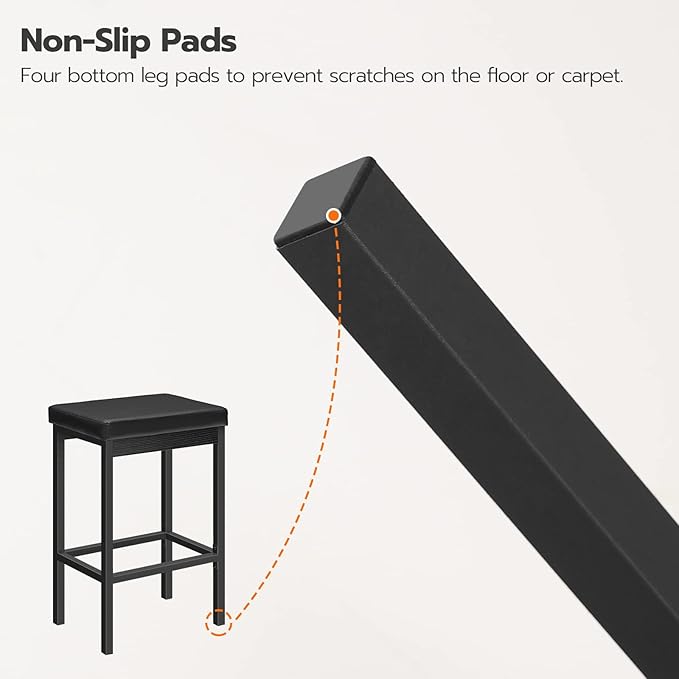 HOOBRO Bar Stools, 24.8-Inch Height Stools, Breakfast Bar Stools, Kitchen Stools - Image 10