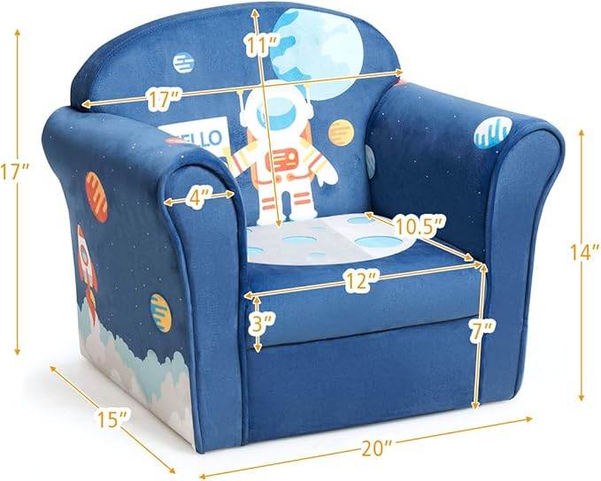 Costzon Kids Couch, Children's Sofa Armrest Chair - Image 3
