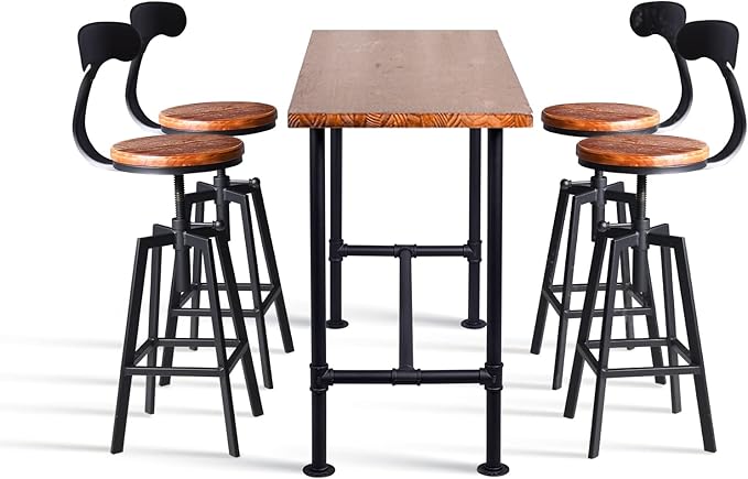 Set of 2 Industrial Bar Stools - Image 7