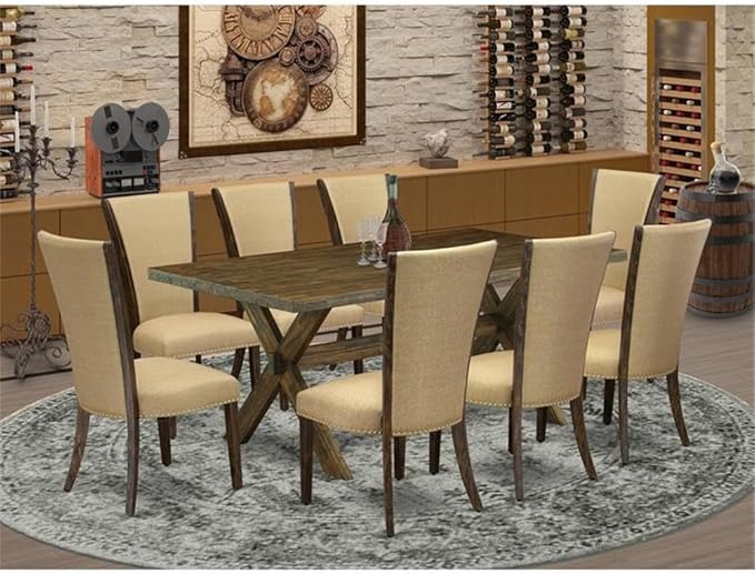 East West Furniture X777VE703-9 9 Piece Dining Room Furniture Set Includes a - Image 2
