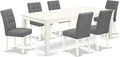 East West Furniture LGAS7-LWH-41 7 Piece Kitchen Table Set Contain A Modern by EastWestFurniture