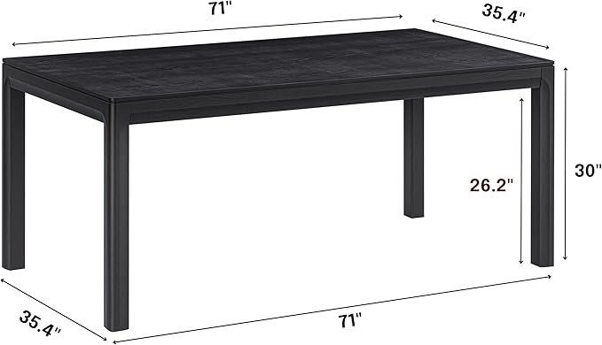 NTC Flow 71 Inch Modern Design, Rectangular Dinner Table - Image 2