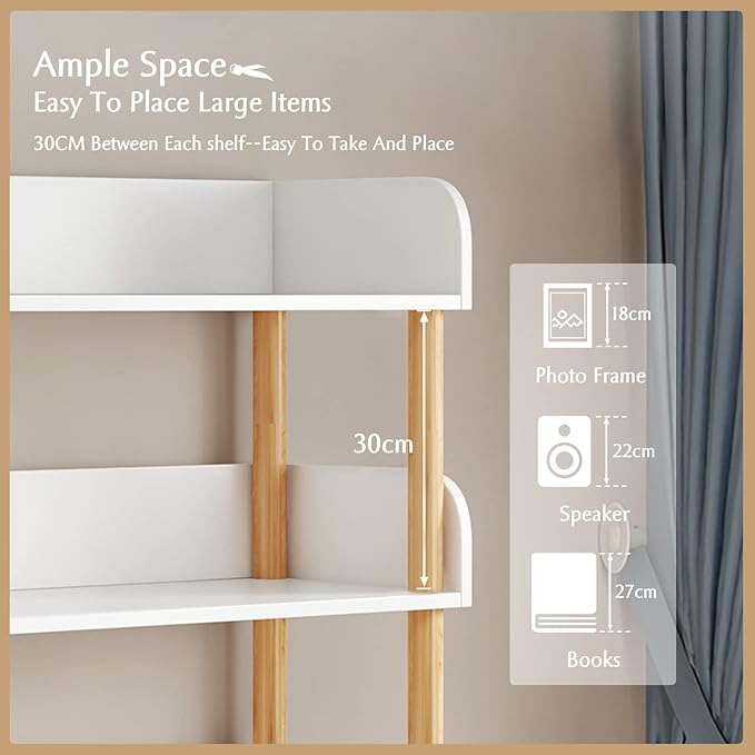 3-Tier Wooden Open Bookcase - Image 6