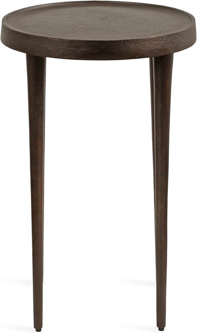 Kate and Laurel Rava Modern Metal Round Side Table, Cast Aluminum Accent Table - Image 8