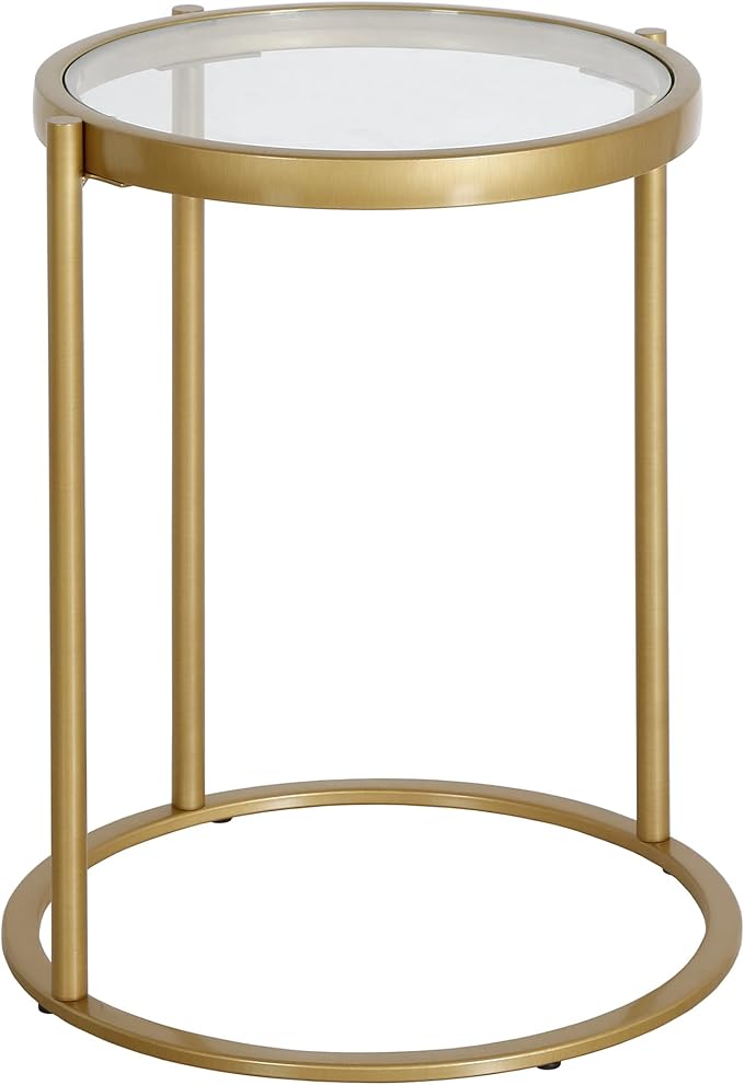 Duxbury 16'' Wide Round Side Table in Brass - Image 5