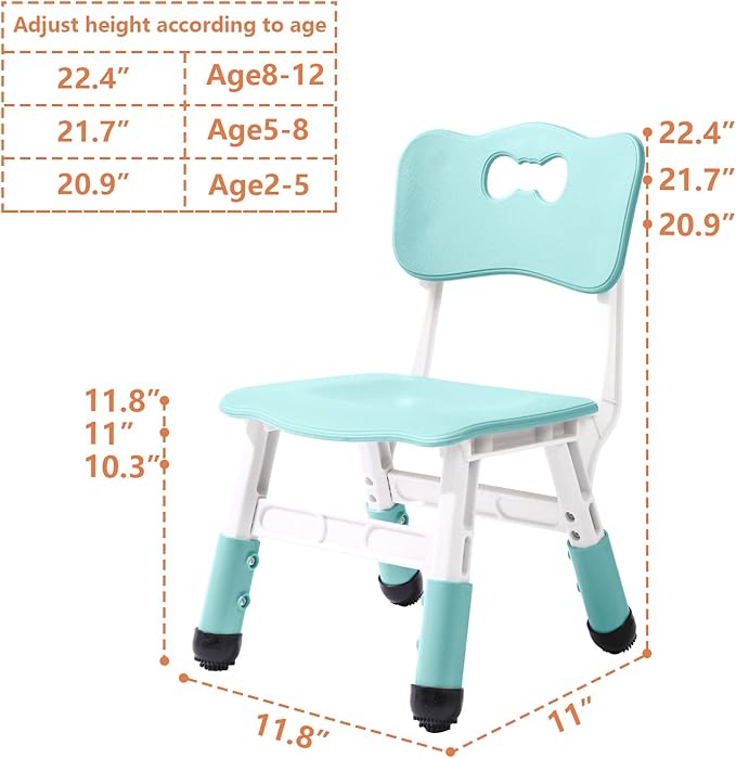 4 Piece Kids Chair Set 3 Levels Adjustable Stackable Kids Chairs Ideal - Image 2