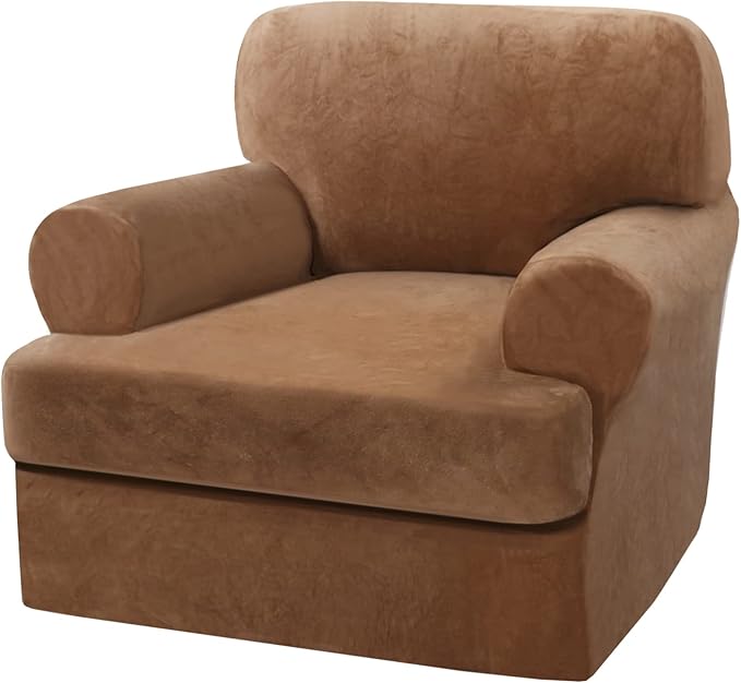 H.VERSAILTEX Sofa Cover 2 Piece T Cushion Armchair Slipcovers Thick Velvet by HVERSAILTEX