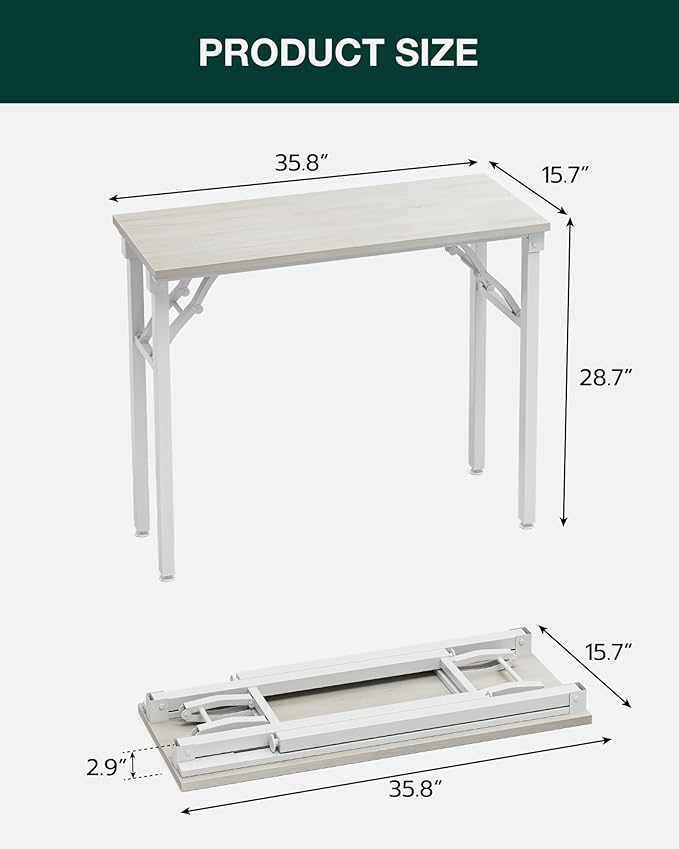 Frylr Small Folding Computer Desk – Portable 35.8 Inch Foldable Laptop Table - Image 2