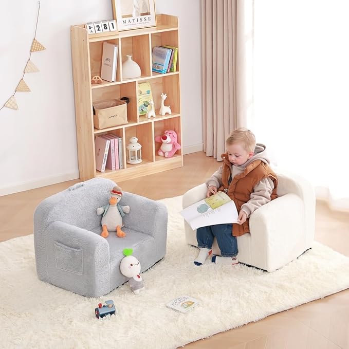 Toddler Chair Plush Kids Couch, Comfy Kids Sofa Toddler Lounger Chair - Image 2