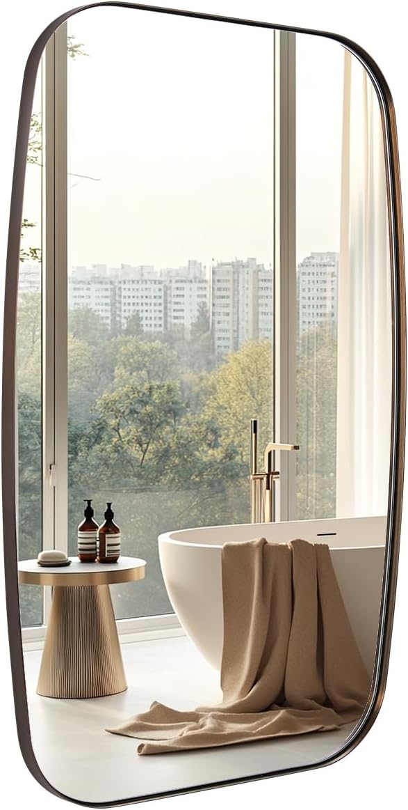 ANDY STAR Oval Mirrors for Bathroom, 20x30 Bronze Bathroom Vanity Mirror by ANDYSTAR