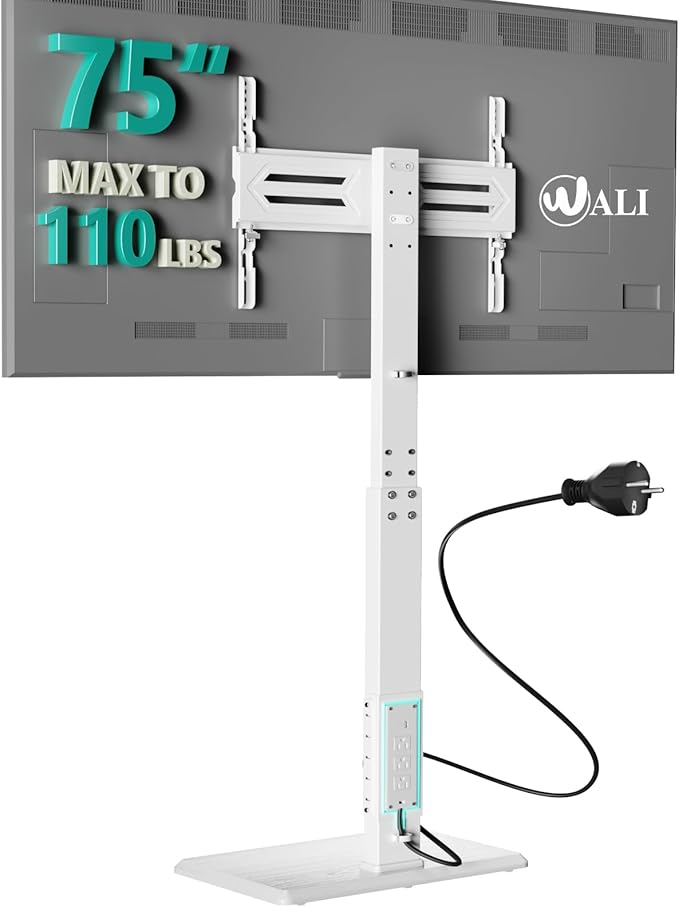 WALI Floor TV Stand with Power Outlet, Tall TV Stand Mount by WALI