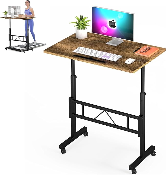 Klvied Small Standing Desk Adjustable Height, Mobile Table by Klvied