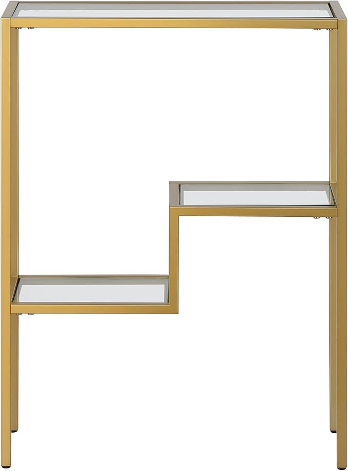 Henn&Hart 22" Wide Rectangular Console Table in Brass, Entryway Table, Accent - Image 6