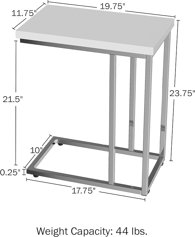 Lavish Home C-Shaped Side Tables Set of 2 – Modern Sofa End Tables or Bedside - Image 3