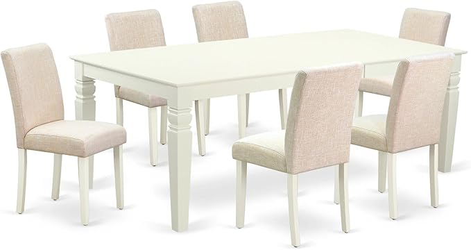East West Furniture LGAB7-LWH-02 7 Piece Kitchen Table Set Consist of a by EastWestFurniture