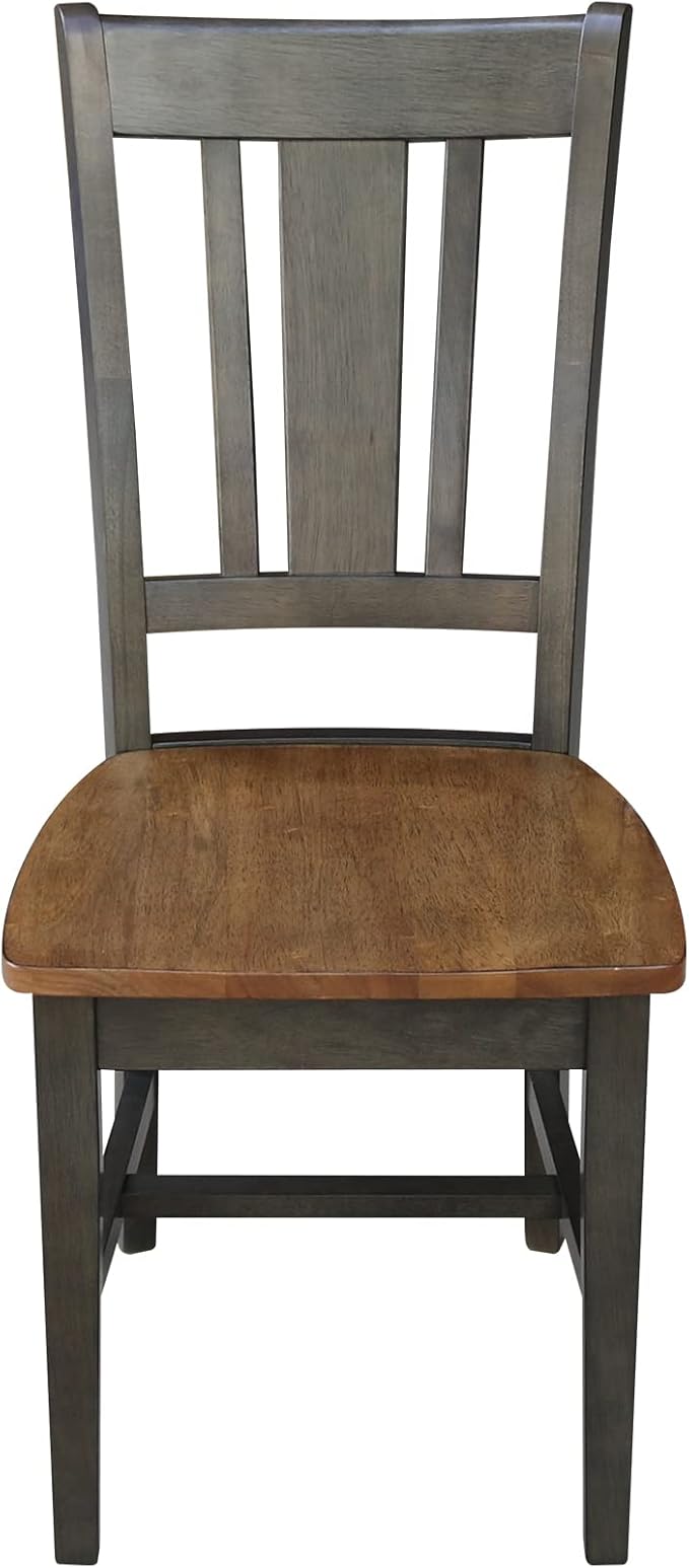 International Concepts San Remo Splatback Dining Chair, Hickory/Washed Coal - Image 4