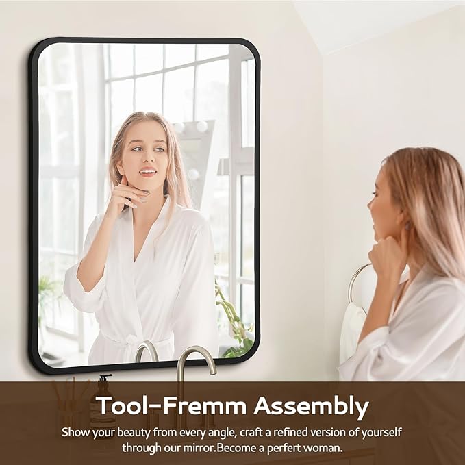 24x36 Rounded Rectangle Bathroom Mirrors - Image 5