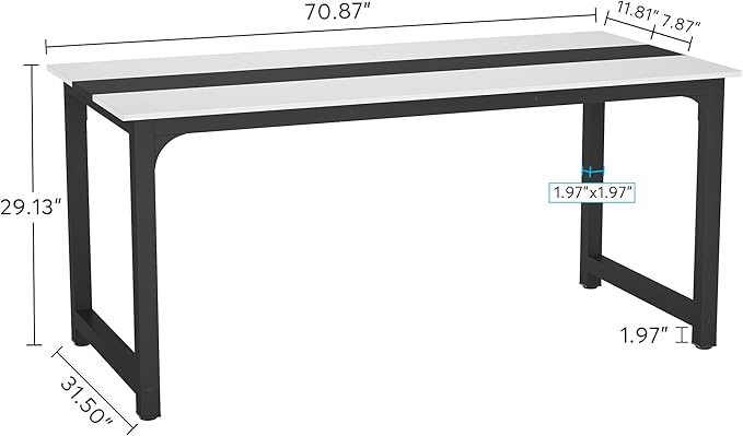 Tribesigns Modern Computer Desk, 70.8 x 31.5 inch Large Office Desk Computer - Image 3