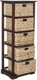 SAFAVIEH Home Collection Vedette Cherry 5-Drawer Wicker Basket Storage Tower by SAFAVIEH