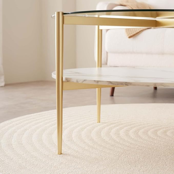 Round Coffee Table for Living Room, Mid-Century Modern Design, D30 x H17 - Image 7