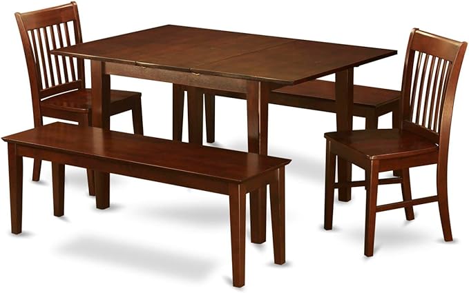 East West Furniture PSNO5C-MAH-W 5 Piece Kitchen Table & Chairs Set Includes a by EastWestFurniture