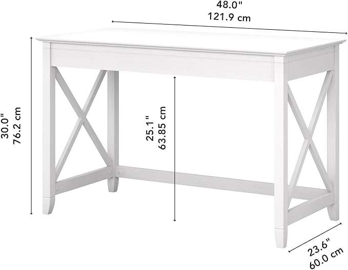 Bush Furniture Key West 48W Writing Desk in Pure White Oak - Image 3