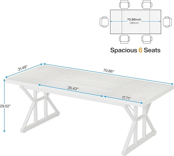 Tribesigns 70.8-Inch Executive Desk, Large Computer Office Desk Workstation - Image 2