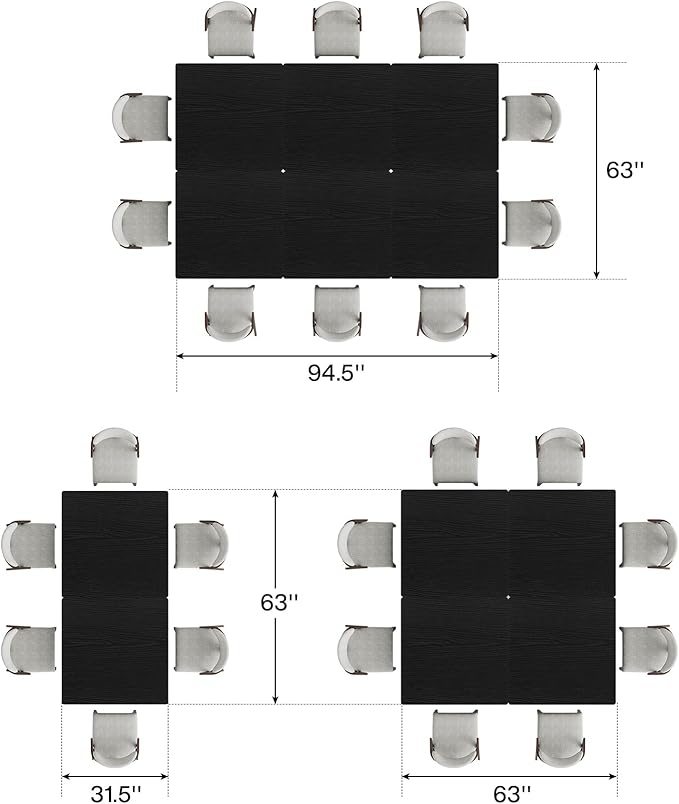 Tribesigns Square Dining Table for 10, 31.5" Industrial Dinner Table - Image 2