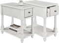 LEEMTORIG Set of 2 Solid Wood End Table Narrow Side Table by LEEMTORIG