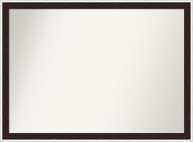 Amanti Art Bathroom Mirror for Over Sink, 30x41 Maya Espresso Silver Rectangle by AmantiArt