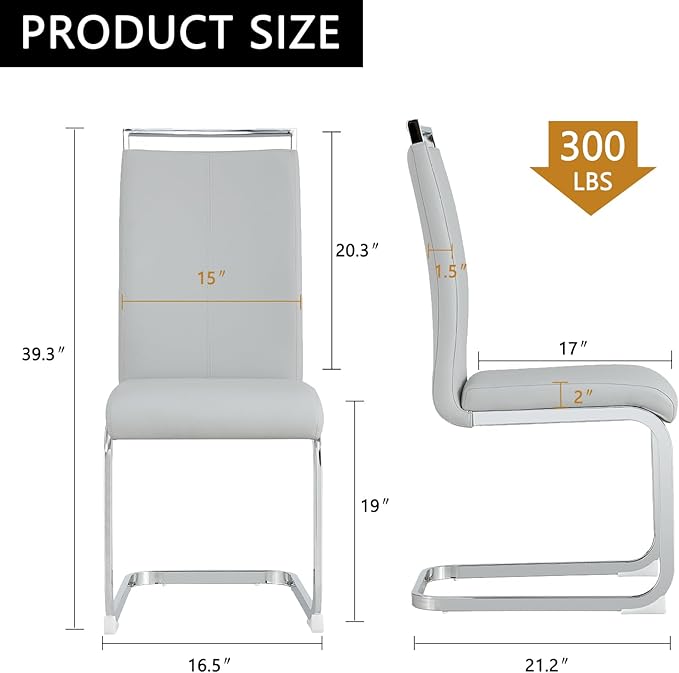 Dining Chairs Set, Kitchen Modern Metal Chairs - Image 2