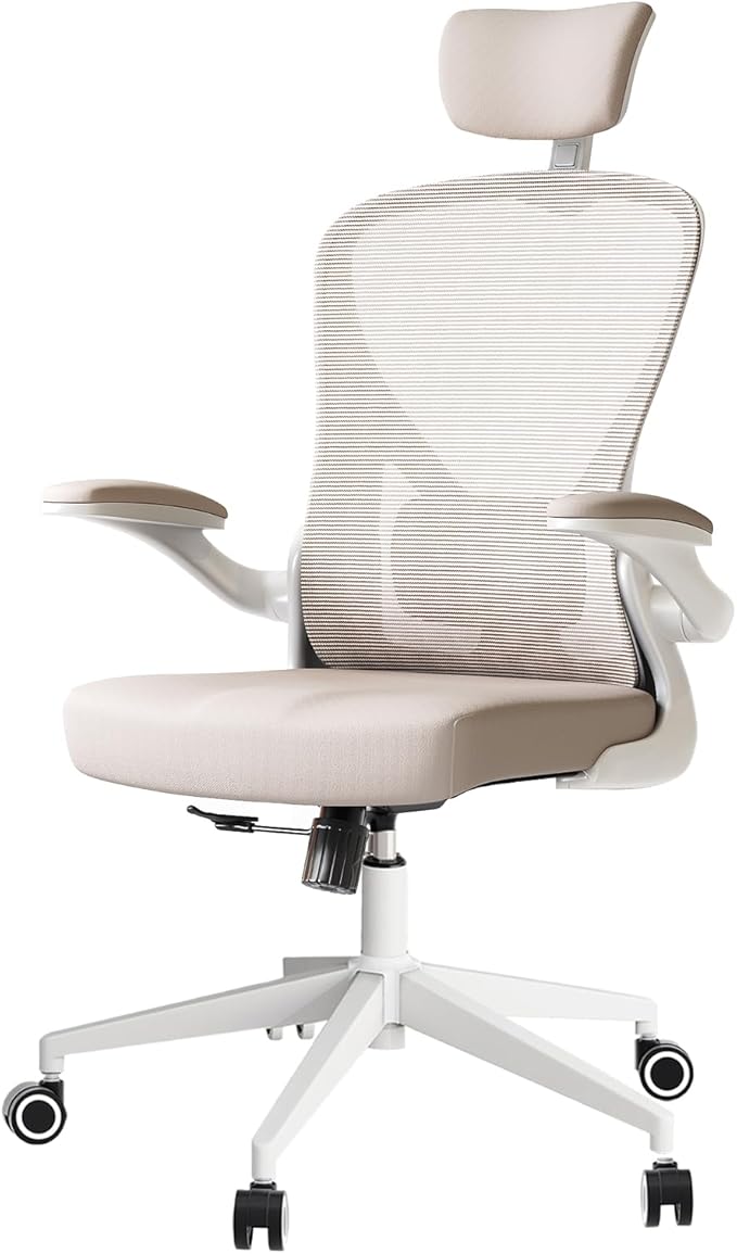 Ergonomic Office Chair with Adjustable Flip-Up Armrests & Lumbar Support - Image 3