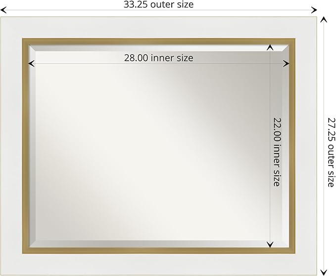 Amanti Art White Bathroom Mirror - Image 4