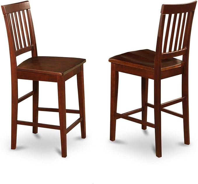 East West Furniture EDVN5-MAH-W 5 Piece Kitchen Counter Height Dining Table Set - Image 3
