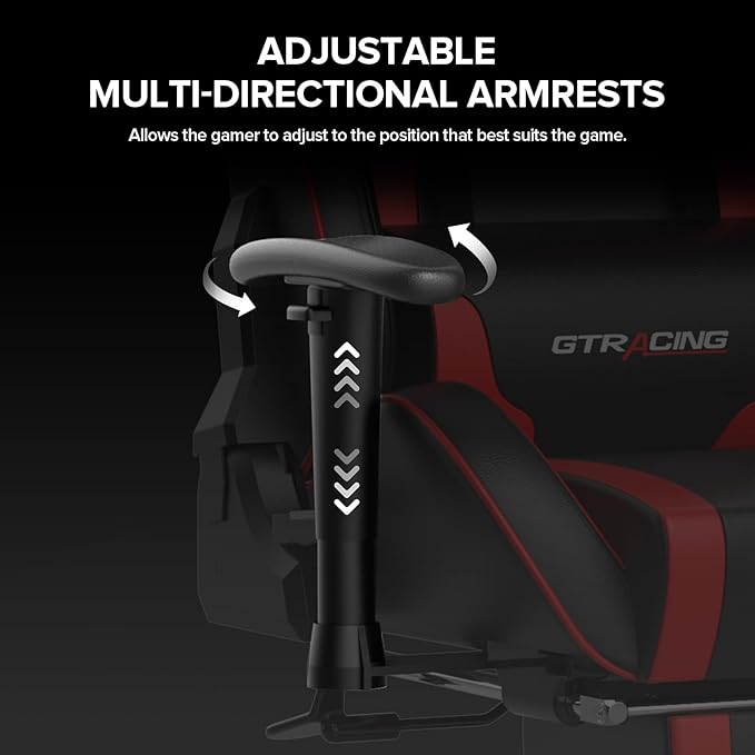 GTRACING Gaming Chair with Footrest Speakers Video Game Chair Bluetooth Music - Image 5