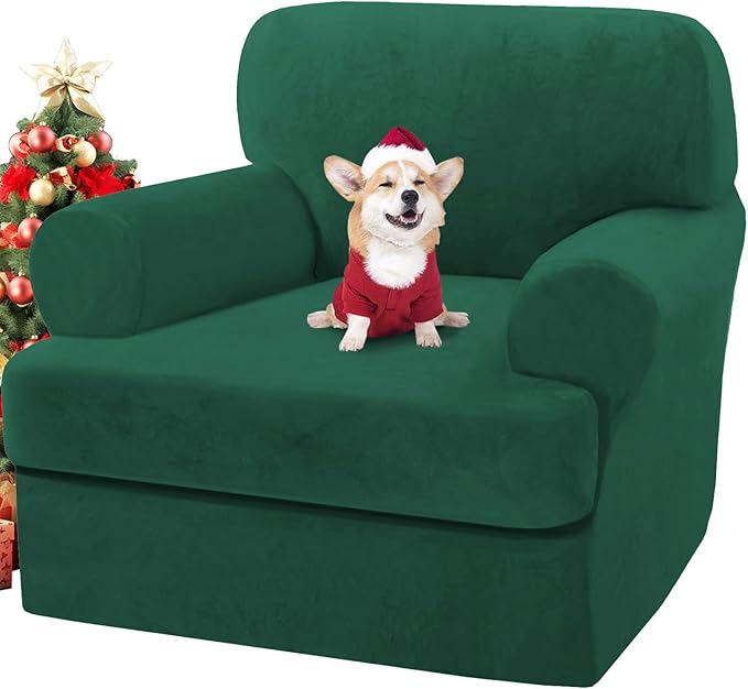H.VERSAILTEX Sofa Cover 2 Piece T Cushion Armchair Slipcovers Thick Velvet by HVERSAILTEX