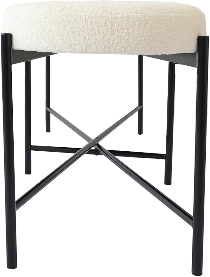 54” upholstered Boucle Accent Ottoman Bench - Image 4