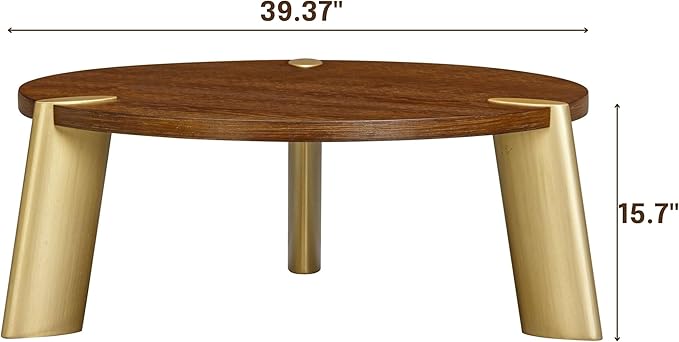 NTC 40 Inch Tribase Boho Wooden Round Coffee Table - Image 2