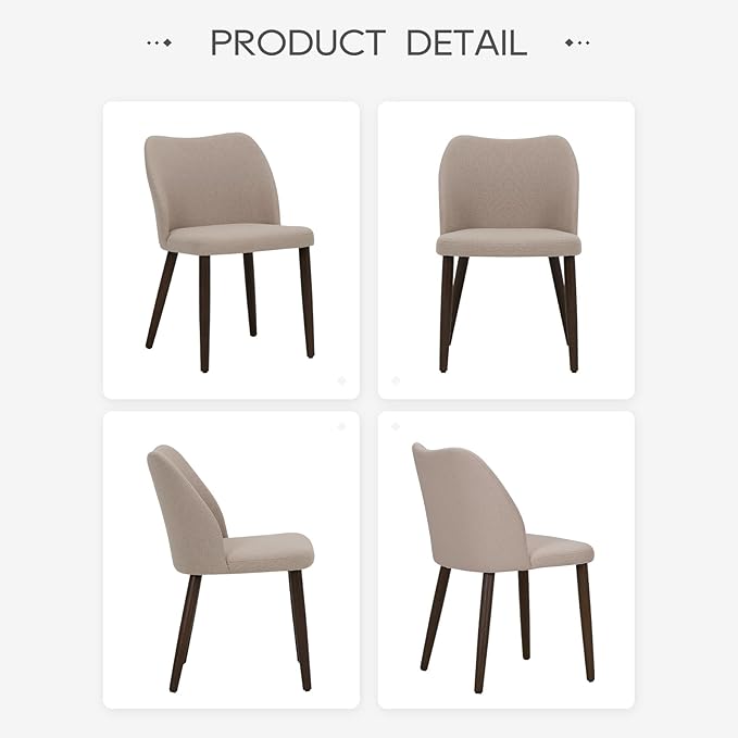 COLAMY Upholstered Dining Chairs Set of 4, Fabric Dining Room Kitchen Chairs - Image 5