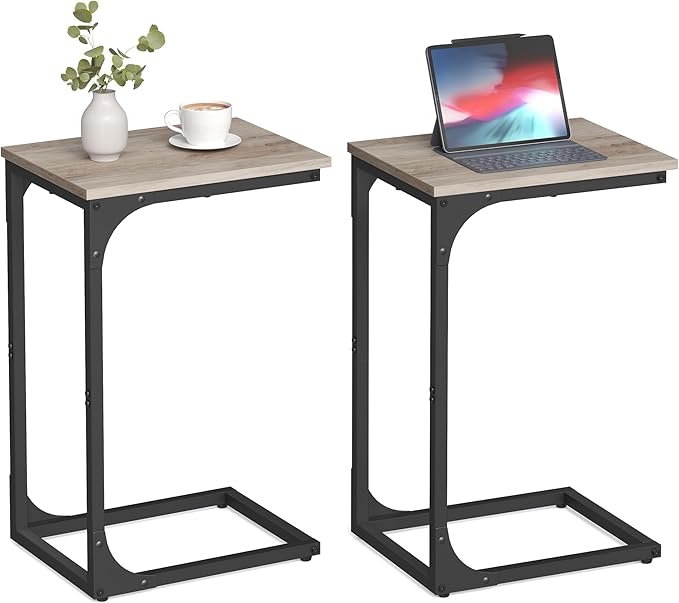 VASAGLE C-Shaped End Table Set of 2, Small Side Table by VASAGLEbySONGMICSHOME