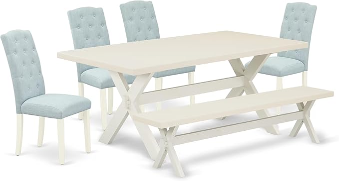 East West Furniture X027CE215-6 6 Piece Dining Room Set Contains a Rectangle by EastWestFurniture