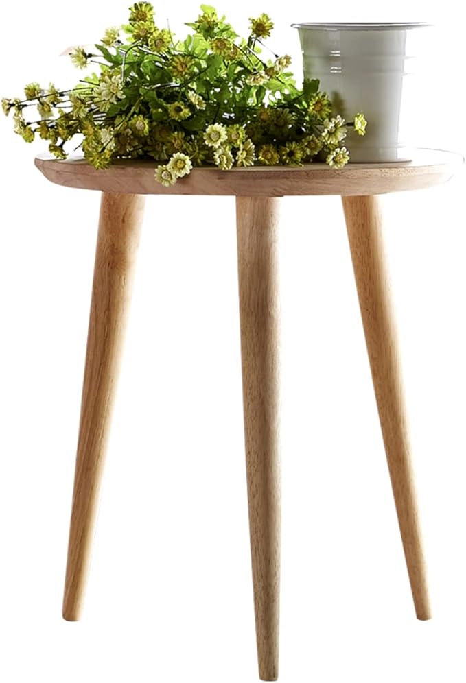 WoodShine Side Table Small Round Solid Wood Sofa End Tables Accent Nesting by WoodShine
