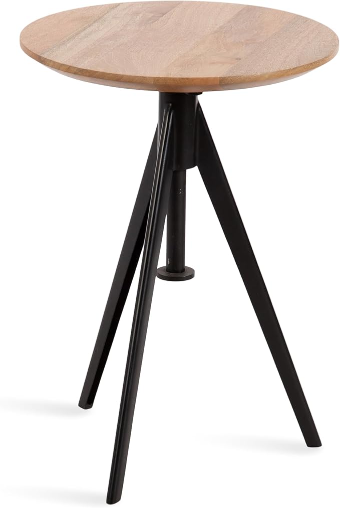 Kate and Laurel Keres Modern Adjustable-Height Round Tripod Side Table by KateandLaurel