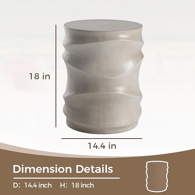 COSIEST Outdoor Side Table, Streamlined Lightweight Decorative Patio Garden - Image 2