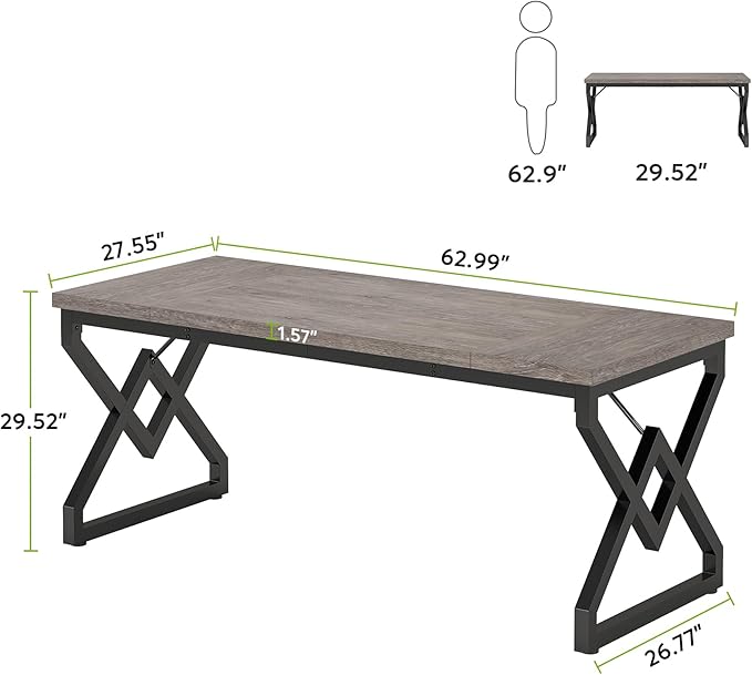 Tribesigns 63 Inch Executive Desk, Large Office Computer Desk - Image 2