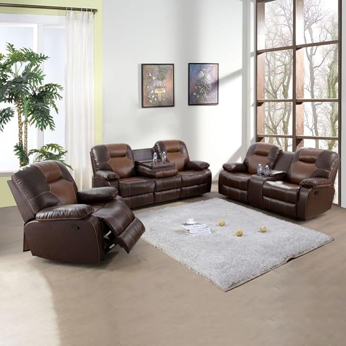 Manual Breathing Leather Recliner Sofa, Leather Recliner Couch, Comfortable - Image 2